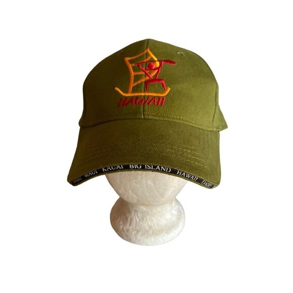 Green Hawaii Big Island Paddle Board Graphic Hat Cap Adjustable - Picture 5 of 7